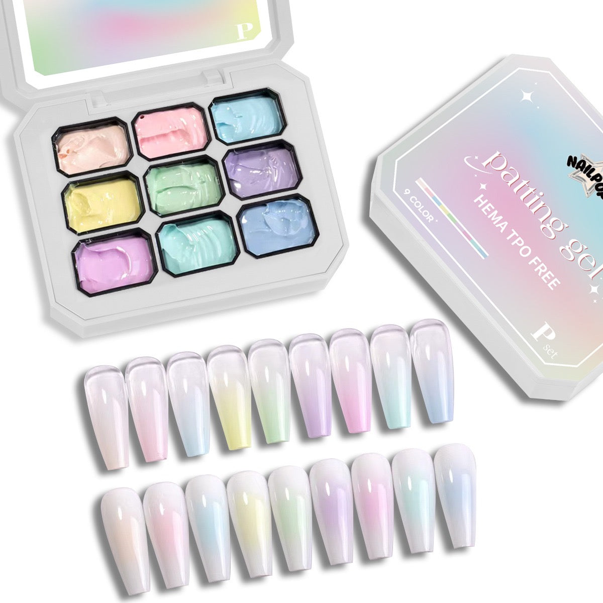 NAILPOP Patting & Solid Paint Gel Palette