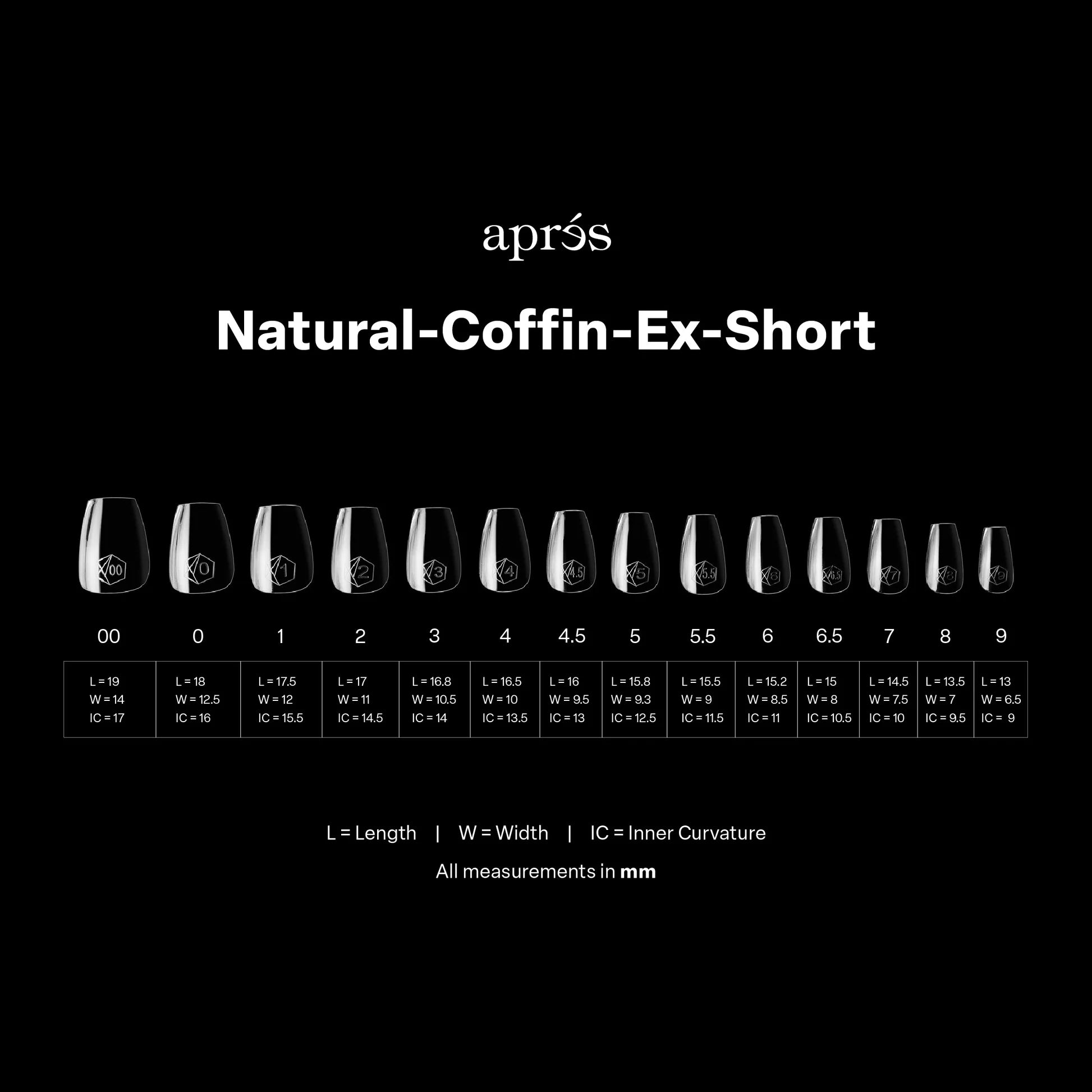 Apres Gel-X Press on Nail Tips 2.0, Mini Box - Natural Coffin Extra Short(280pcs)
