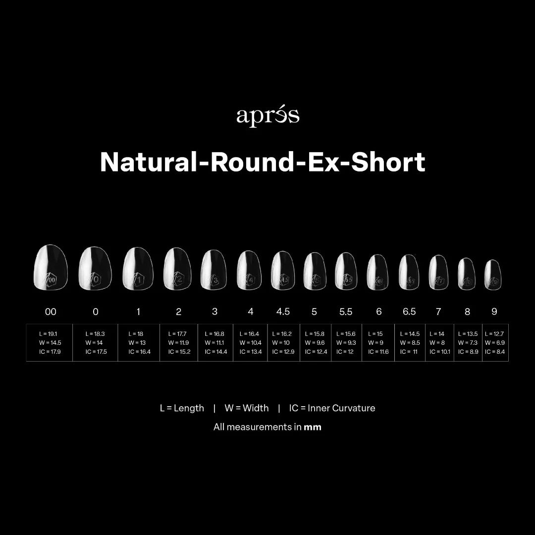 Apres Gel-X Press on Nail Tips 2.0, Mini Box - Natural Round Extra Short (280pcs)
