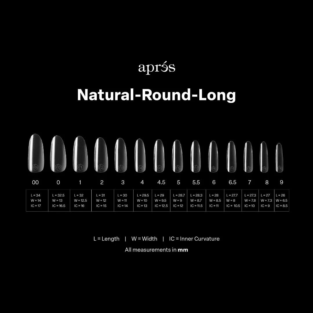 Apres Gel-X Press on Nail Tips 2.0, Mini Box - Natural Round Long (280pcs)