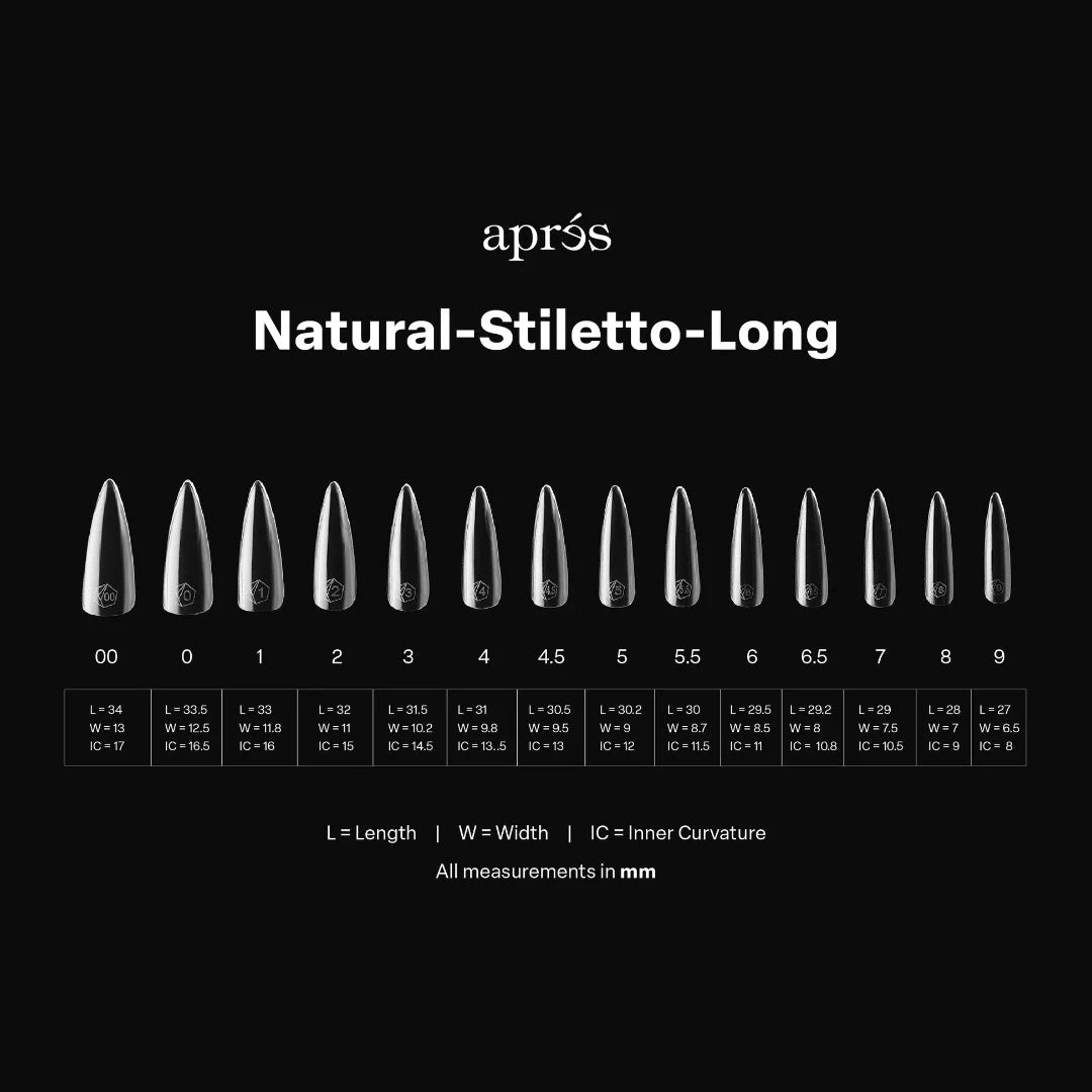 Apres Gel-X Press on Nail Tips 2.0, Mini Box - Natural Stiletto Long (280pcs)