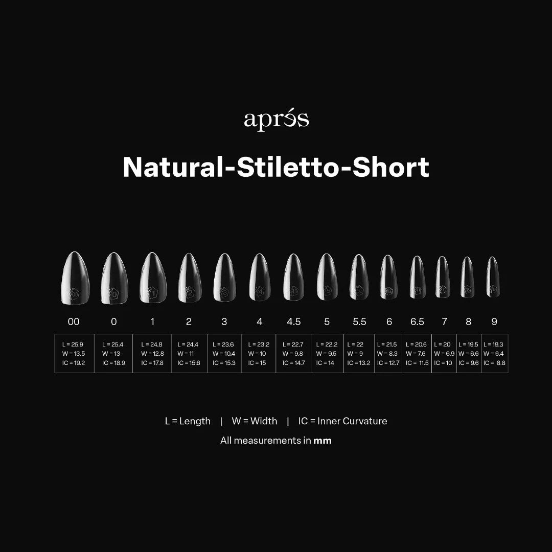 Apres Gel-X Press on Nail Tips 2.0, Mini Box - Natural Stiletto Short (280pcs)