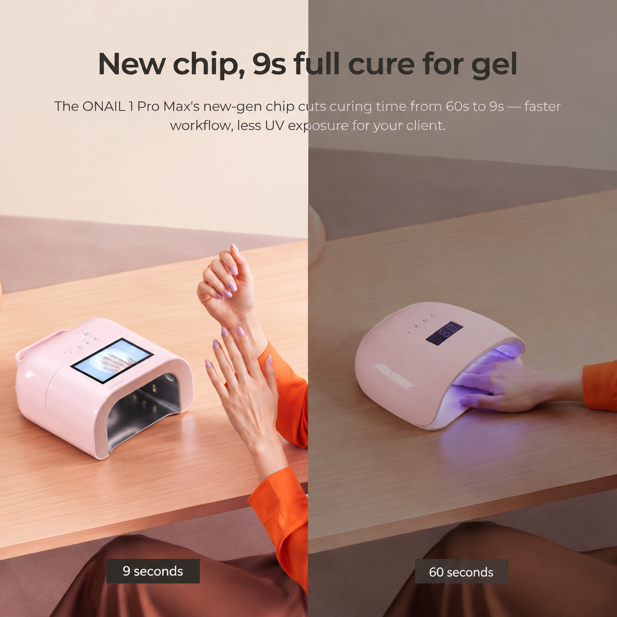 ONAIL 1 Pro Max-Rechargeable AI Nail Lamp - Pink