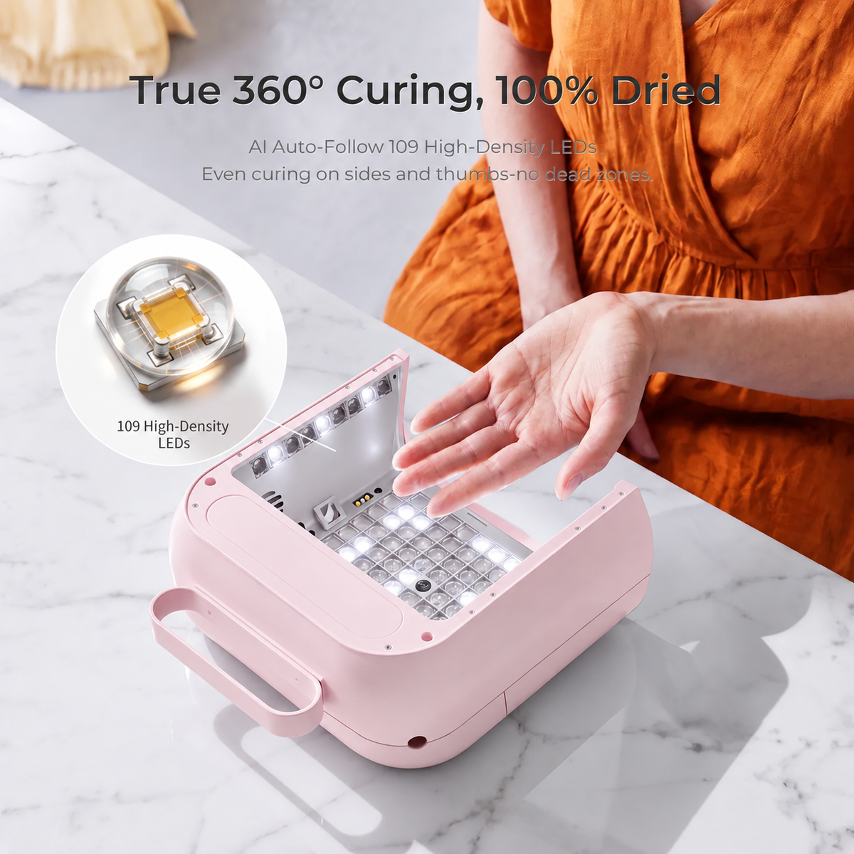 ONAIL 1 Pro Max-Rechargeable AI Nail Lamp - Pink