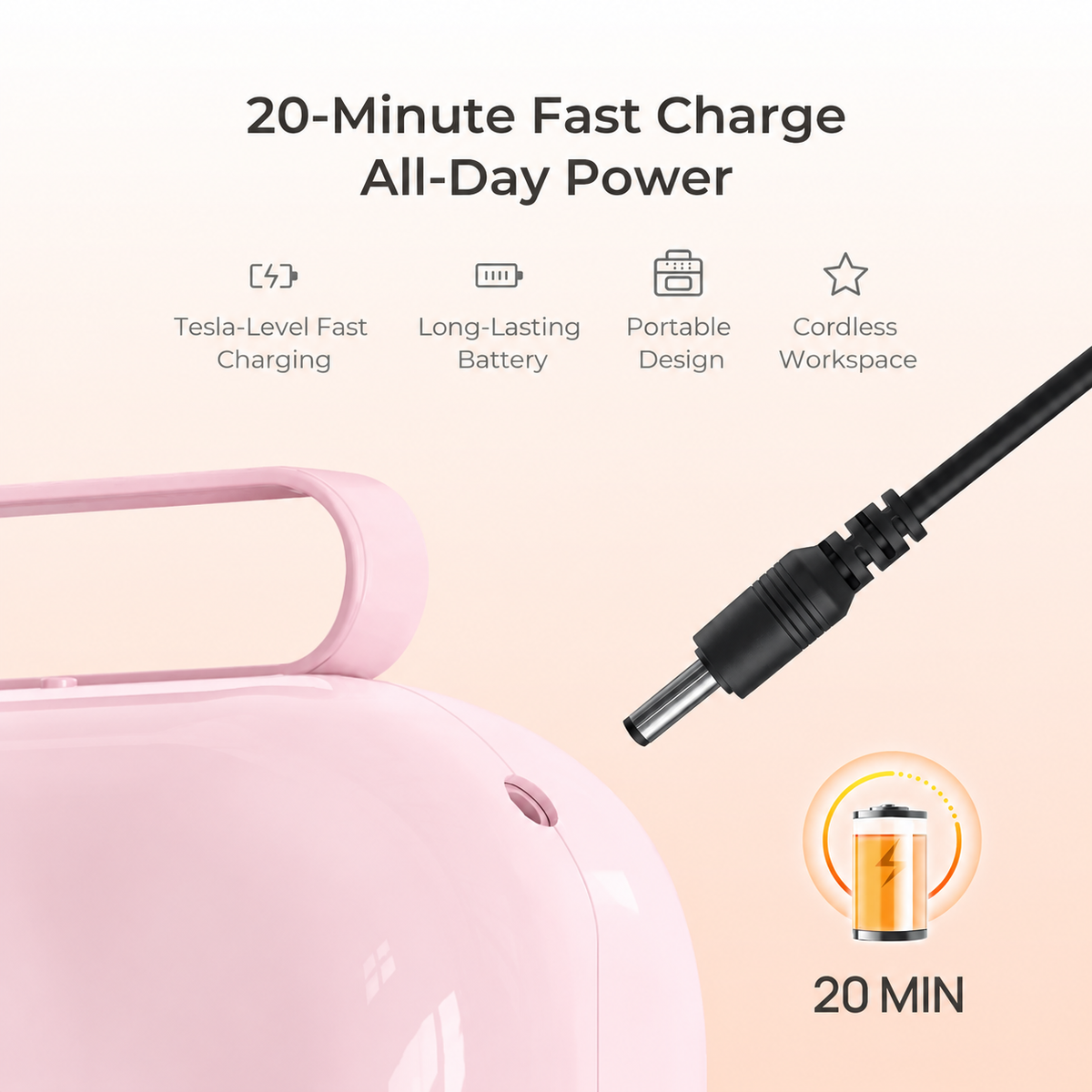 ONAIL 1 Pro Max-Rechargeable AI Nail Lamp - Pink