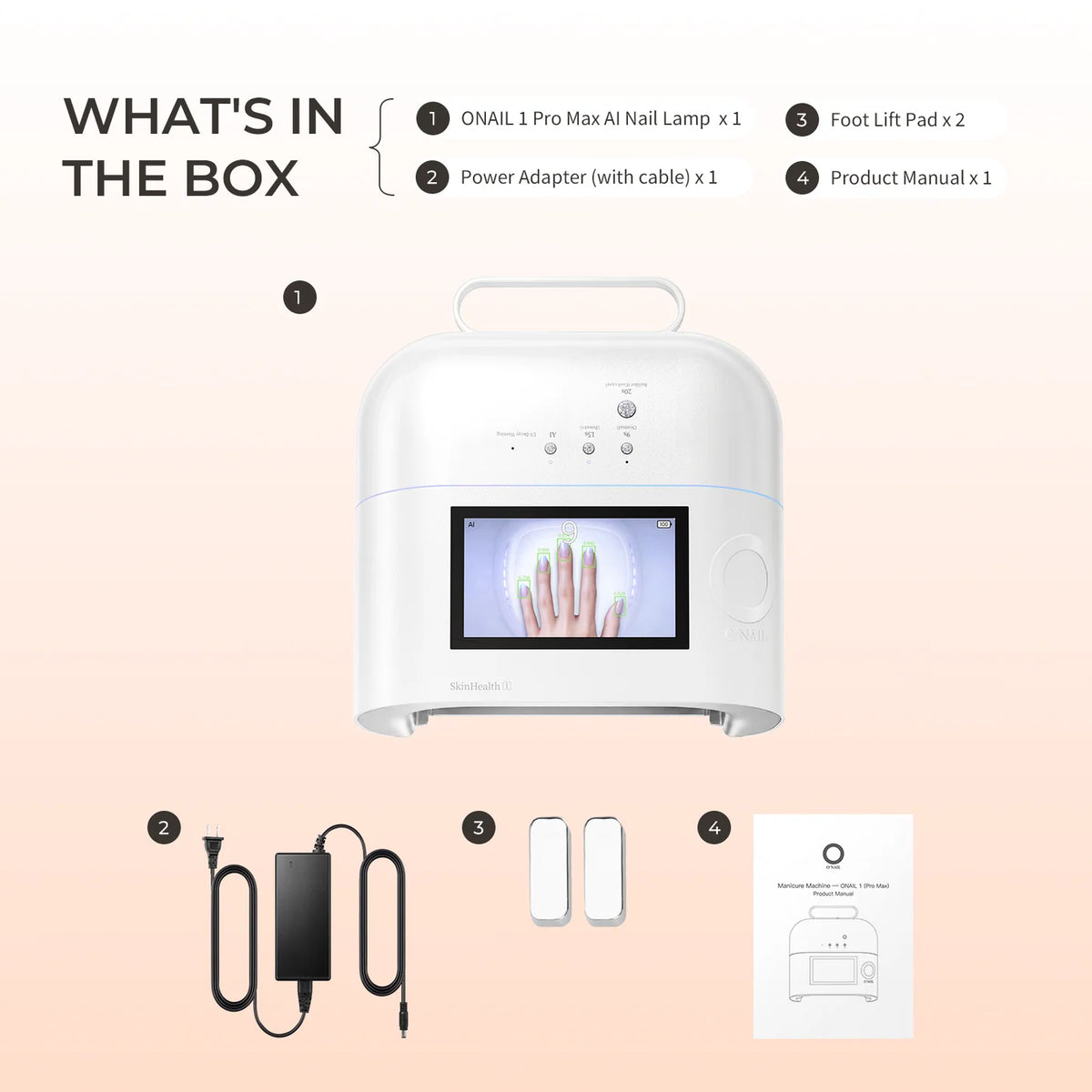 ONAIL 1 Pro Max-Rechargeable AI Nail Lamp - White