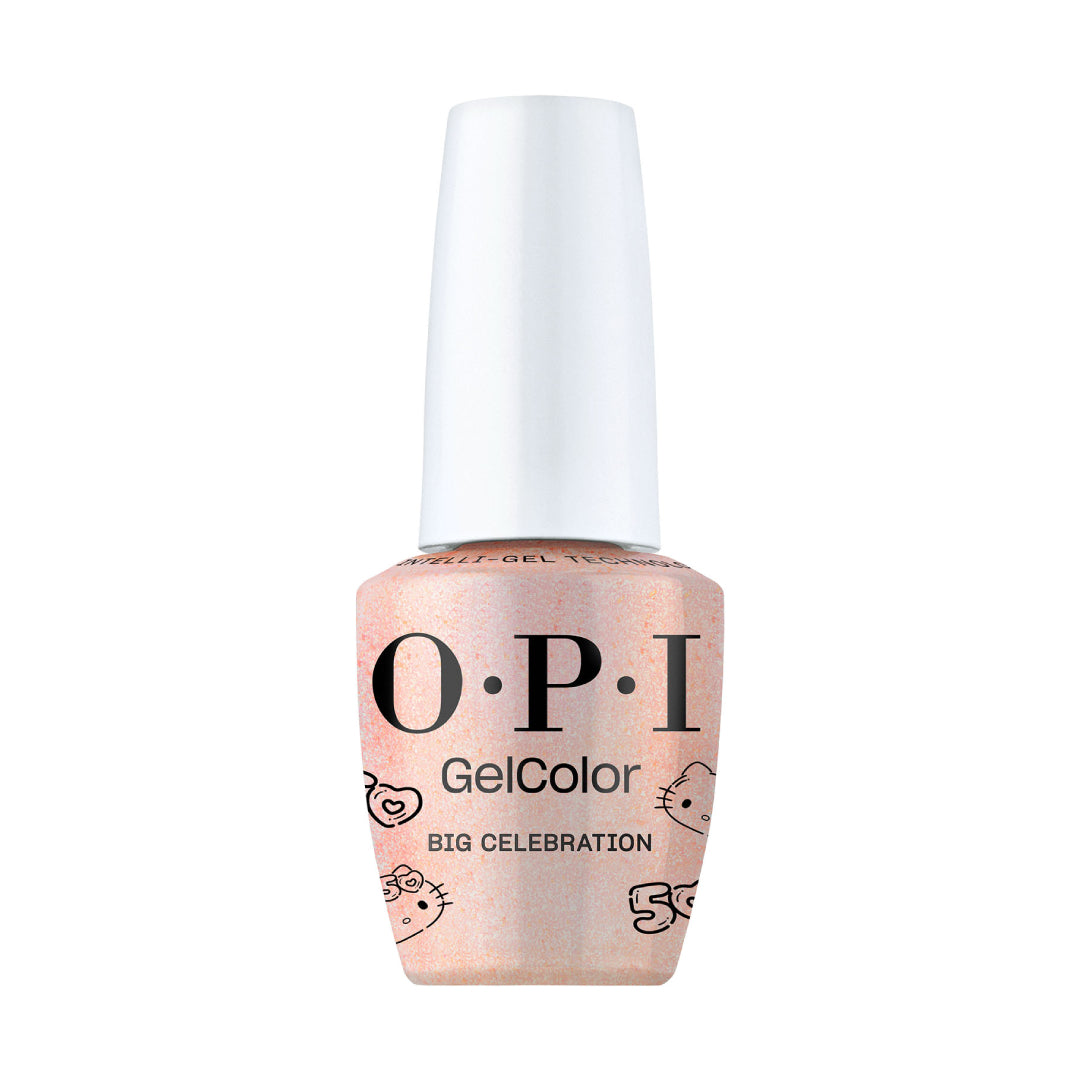 OPI sheer peachy shimmer Gel Polish - Big Celebration, Hello Kitty Collection