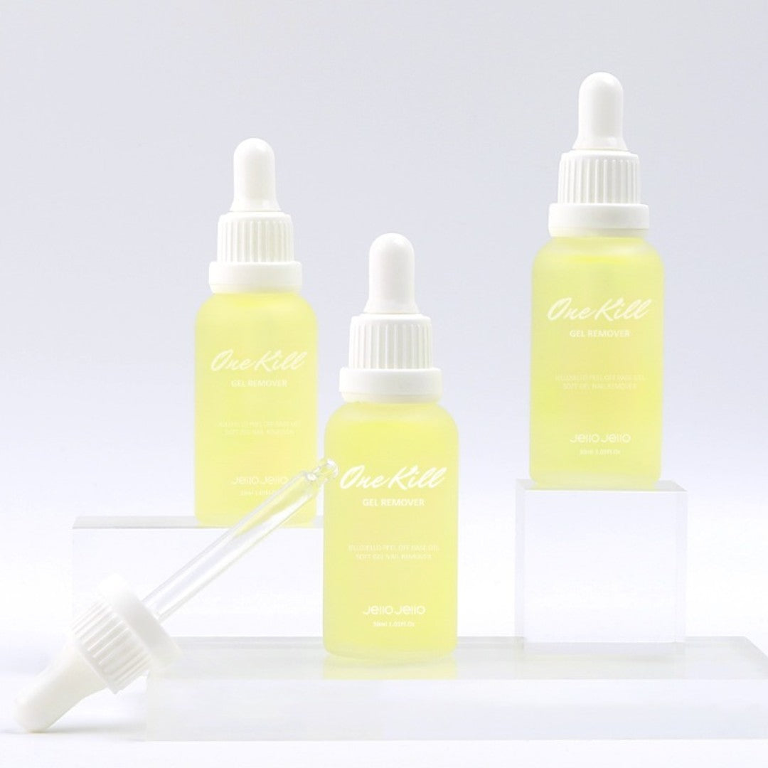 Jello Jello Peel Off Gel Base Coat 10Ml + One Kill Gel Polish Remover 30Ml Set (New)

