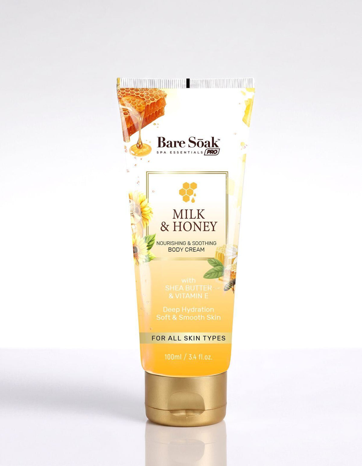 Bare Soak Body Cream - Milk & Honey (3.4oz)