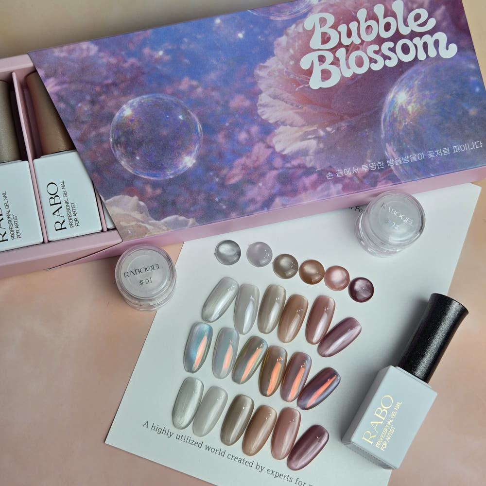 RABO Non-Wipe Cat Eye Gel Polish - Bubble Blossom Collection (7pcs)