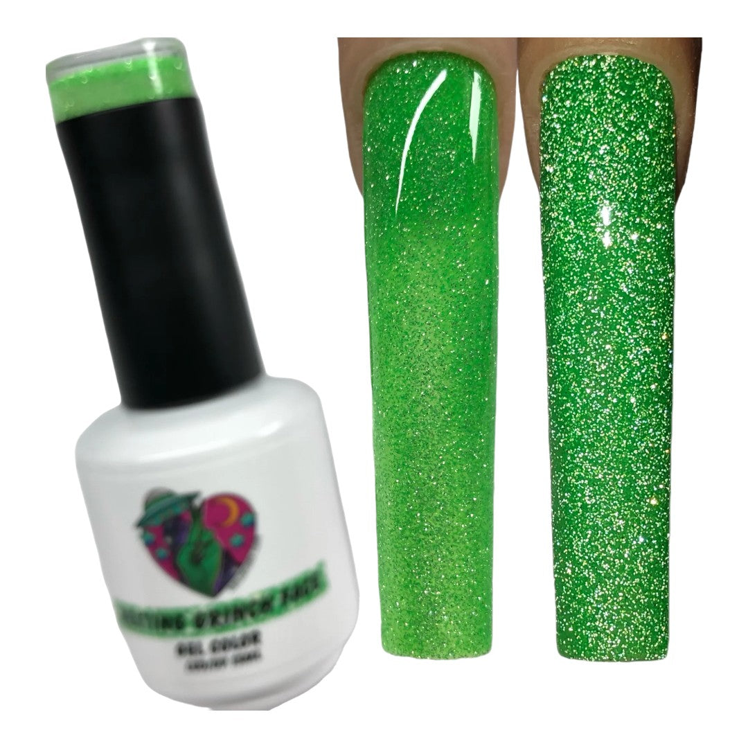 Cruelty Free Gel Polish - Resting Grinch Face | Nailz By Dev Canada, nail art square nails