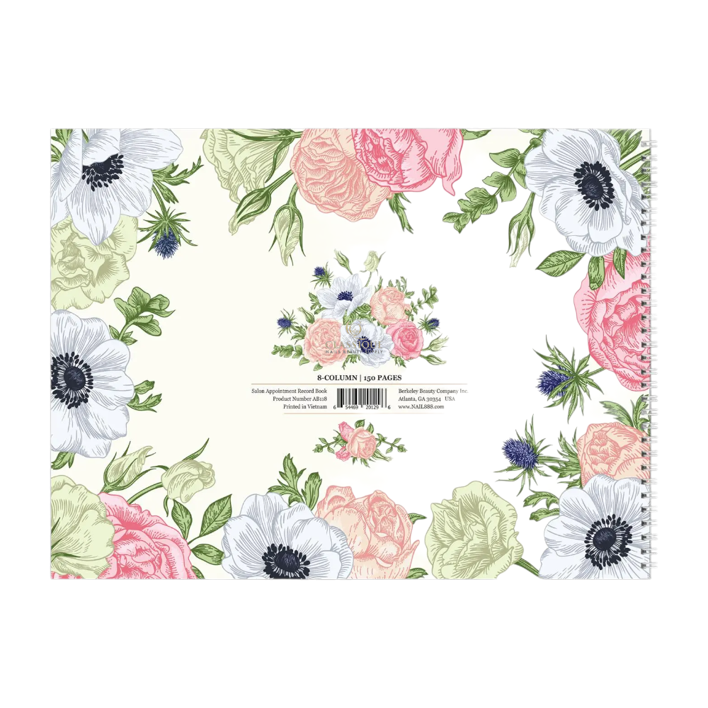 Salon Appointment Book 8Column #AB118 - Classique Nails Beauty Supply