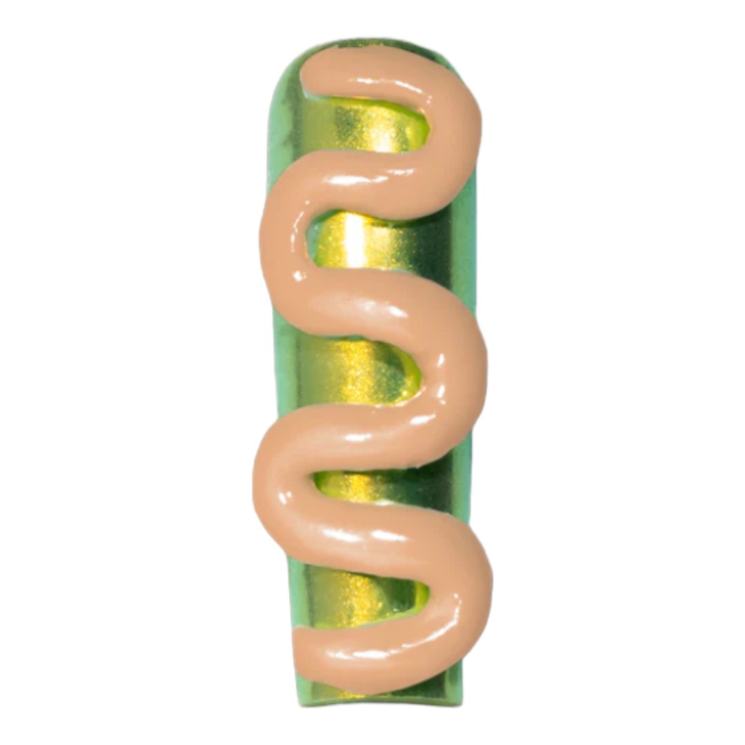 Nails By Dev Trippy 3D Sculpting Gel for 3D Nail Art Design - Peach Nail Art, white and gold nail art