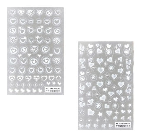 CNBS Heart Nail Art Stickers 2pcs NO.114+115