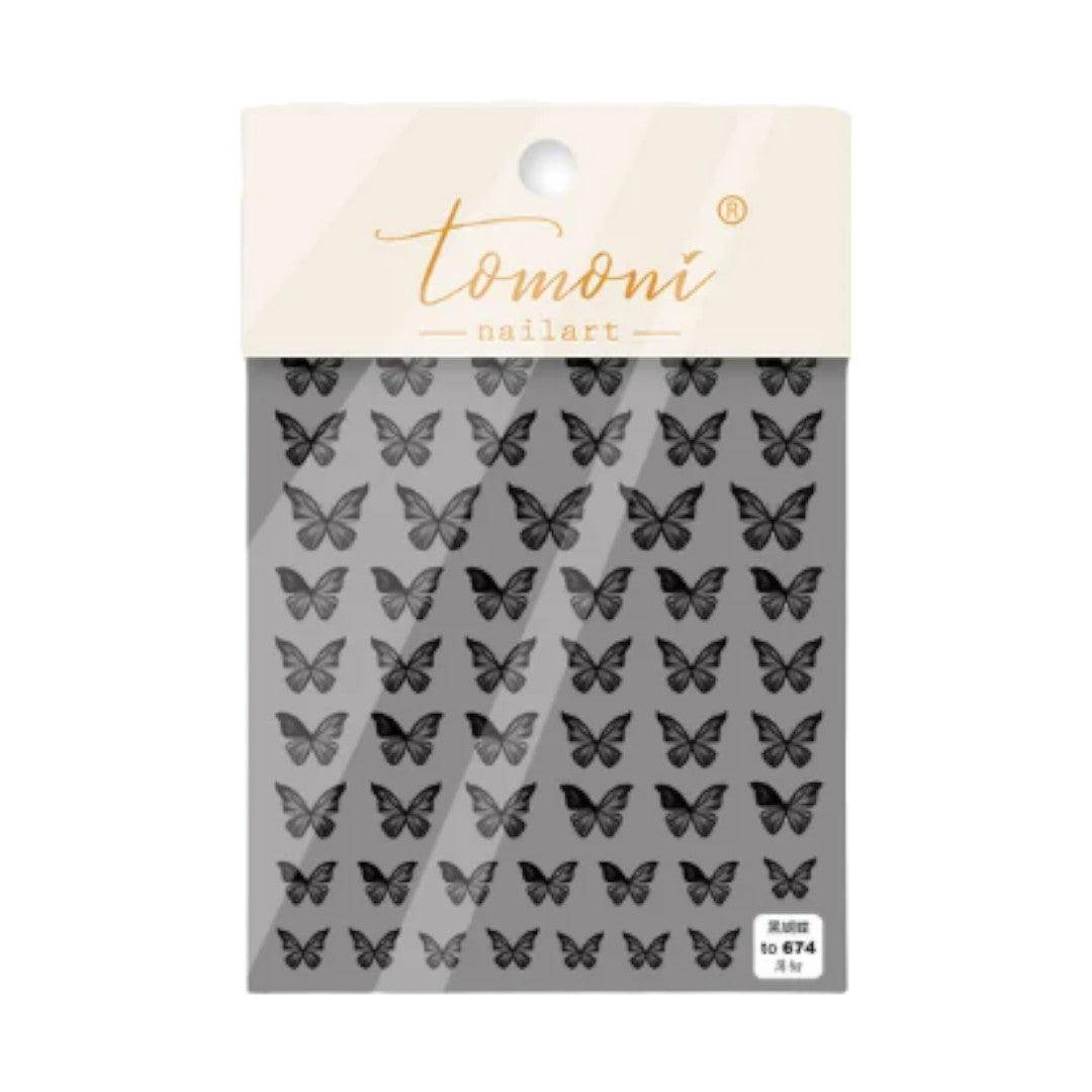 CNBS Nail Stickers, Decals for Nails Dark Butterflies