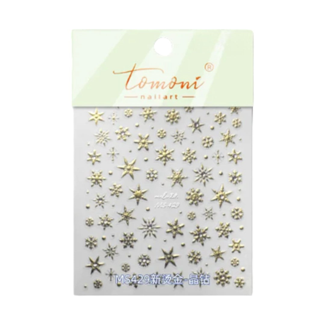 CNBS Nail Stickers, Decals for Nails Metallic Snowflakes