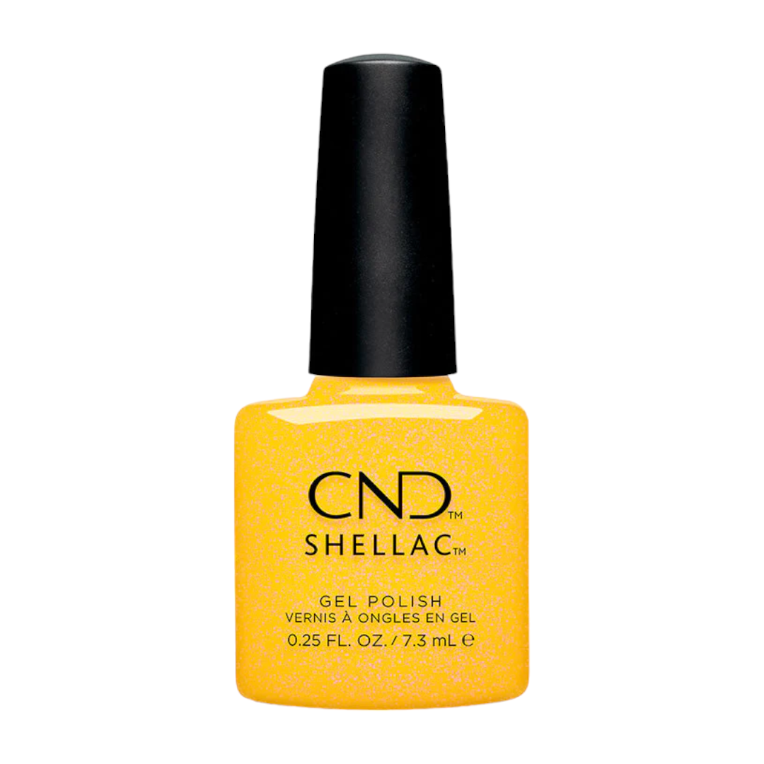 CND Shellac Gel Nail Polish 0.25oz - Catching Light, A warm yellow with a shimmery afterglow. 