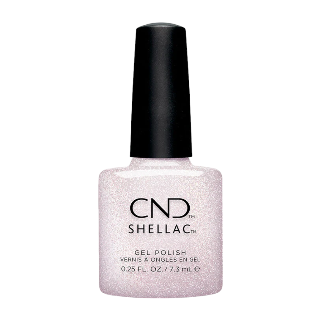 CND Shellac Gel Nail Polish 0.25oz - Night Brilliance, A rose-champagne shimmer with radiant glitter.
