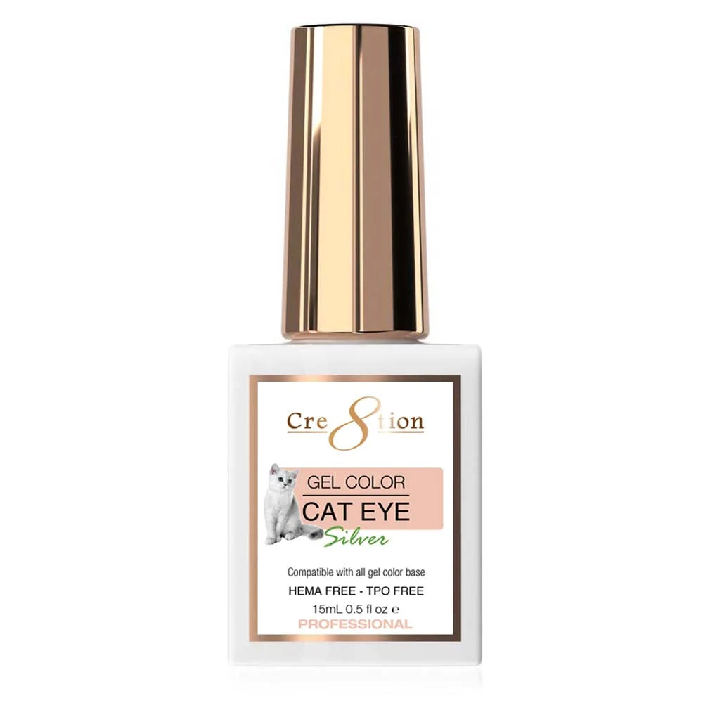Cre8tion (HEMA/TPO-Free) Cat Eye Gel Polish - Silver
