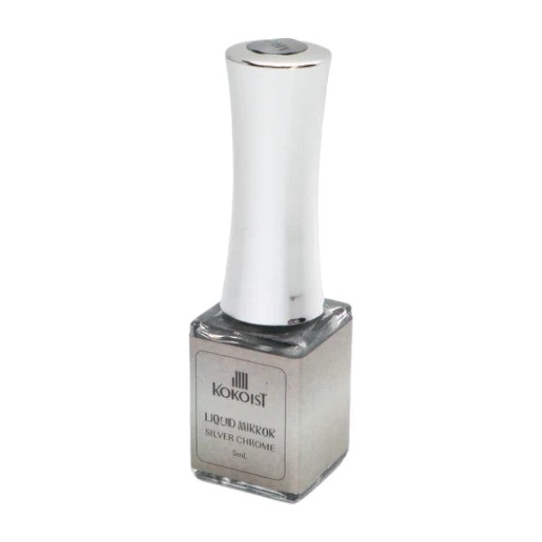 Kokoist Mirror Silver Chrome Liquid MR01, Chrome Nails, kokoist canada, chrome nail lacquer