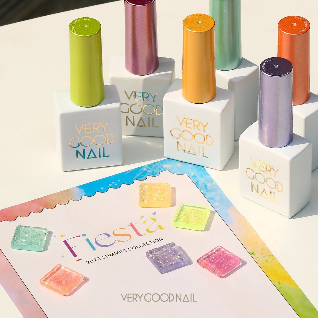Very Good Nail Gel Polish Set Fiesta 2022 Collection, korean nails​, korean gel nail polish​, korean nail salon, korean nail art​, korean nail color, korean nail polish​, very good nail