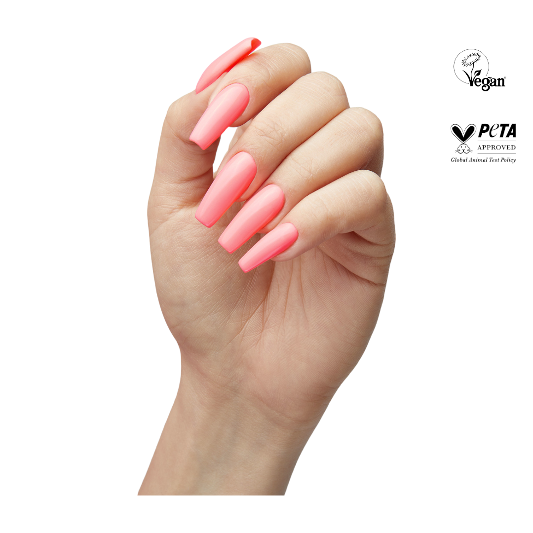 The Gel Bottle Hema-Free Paint, Sprinkles 718, Coral Gel Polish, coral nail designs, the gel bottle canada​, gel in the bottle​, the gel bottle inc​, vegan near me​, vegan​, nail salons near me, nails for you