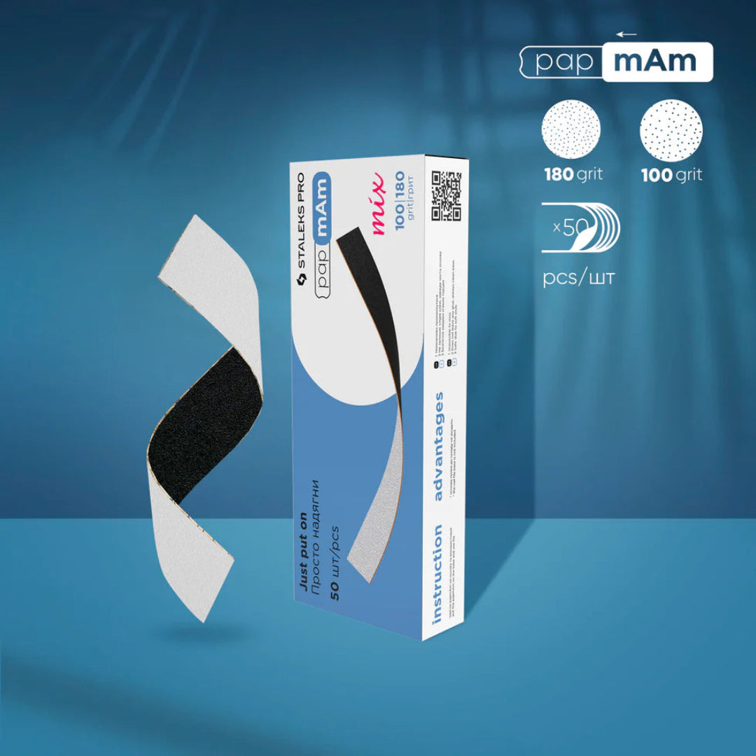 Staleks Disposable Double-sided Files PapmAm Mix EXPERT 22 100/180 Grit (50pcs)