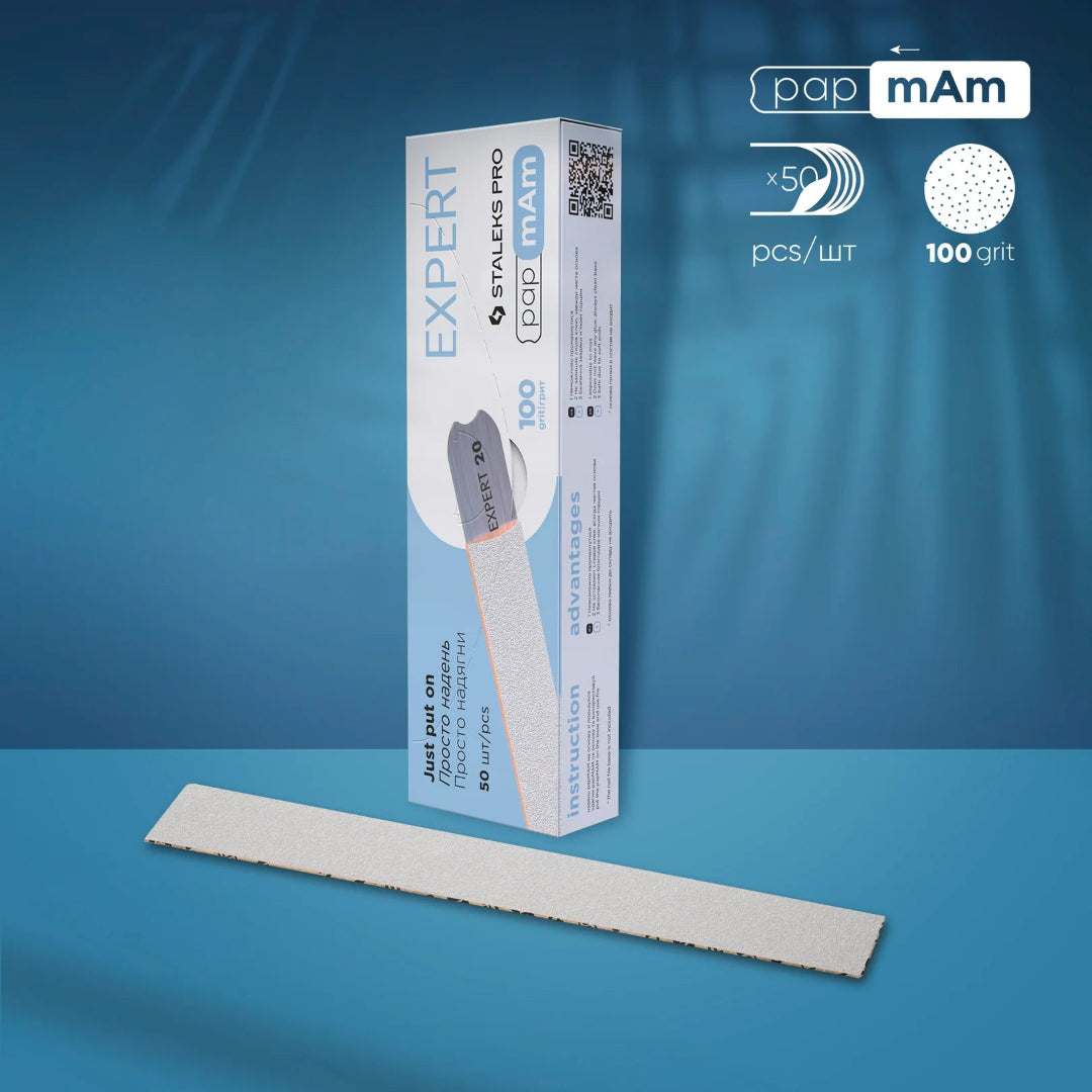 Staleks Disposable White Files PapMam EXPERT 22 100 Grit (50pcs)