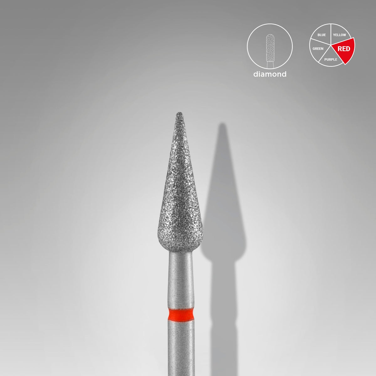 Staleks Nail Drill Bit - EXPERT Diamond Pointed Pear Fine Grit (4.0mm/12mm) 3/32"