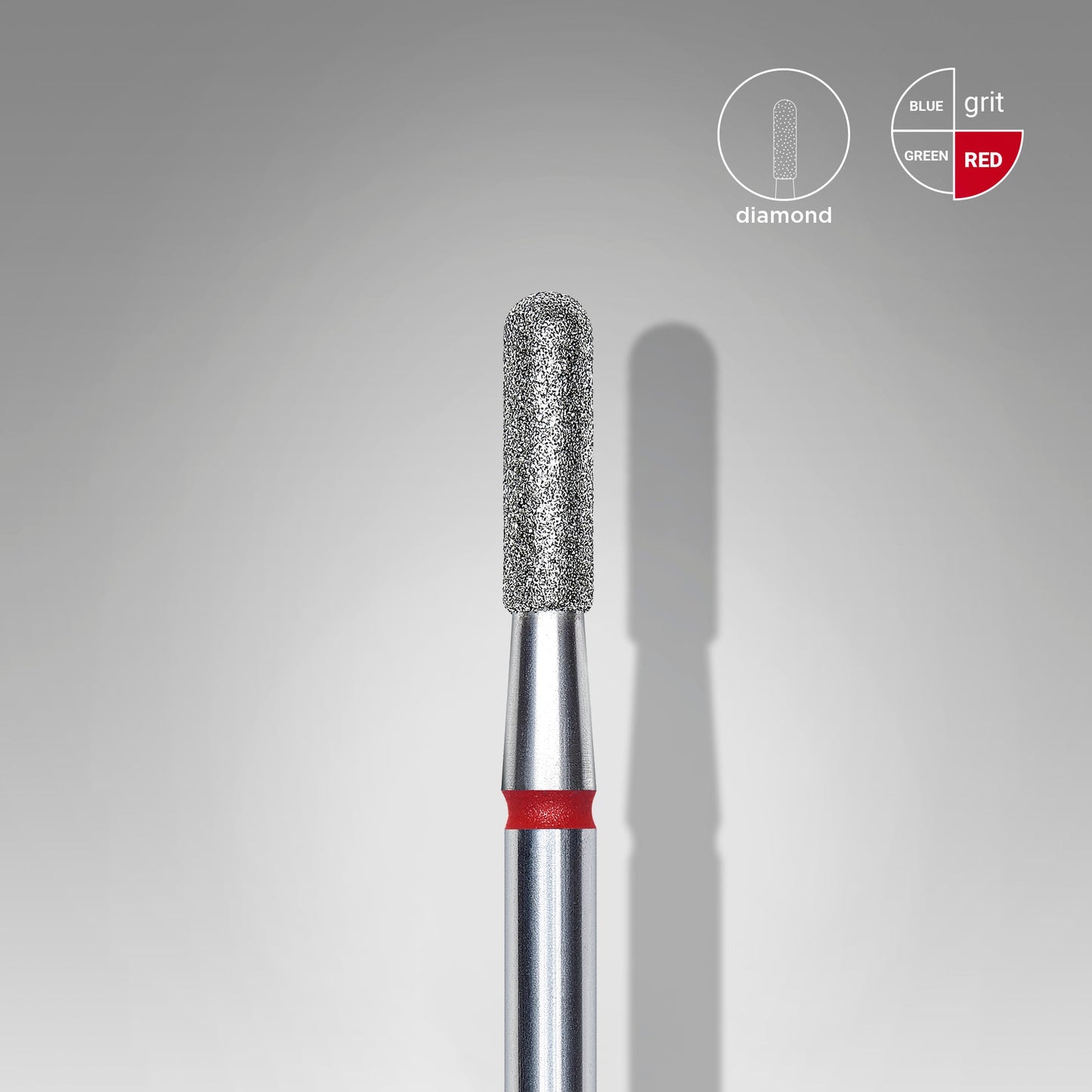 Staleks Nail Drill Bit - EXPERT Diamond Rounded Cylinder Fine Grit (2.3mm/8mm) 3/32"