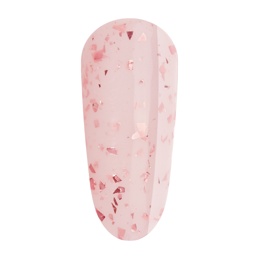 The Gel Bottle Bouquet, Rose gold flecks Milky Pink Gel Nail Polish, champagne rose gold nails