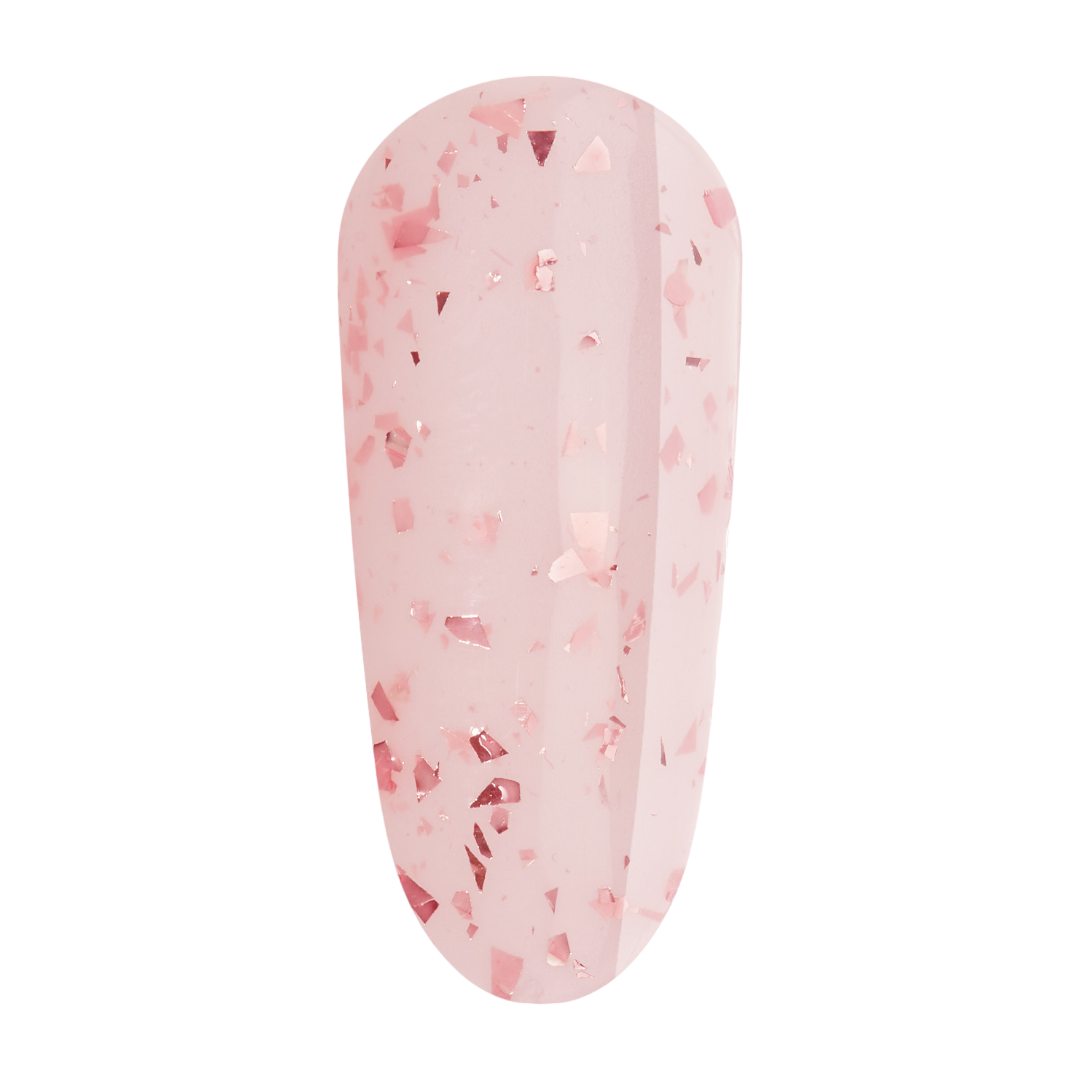 The Gel Bottle Bouquet - Rose gold flecks Milky Pink Gel Nail Polish, champagne rose gold nails