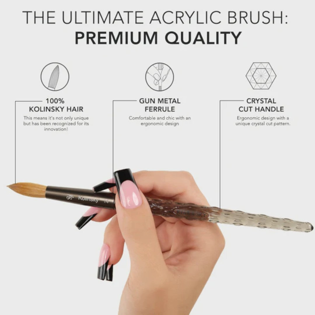 acrylic clear nails Brush pro, Kiara Sky Kolinsky Clear Acrylic Brush
