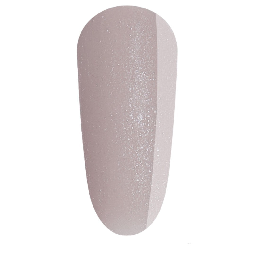 The Gel Bottle BIAB Queen, Grey Shimmer Builder Gel, nude and glitter nails
