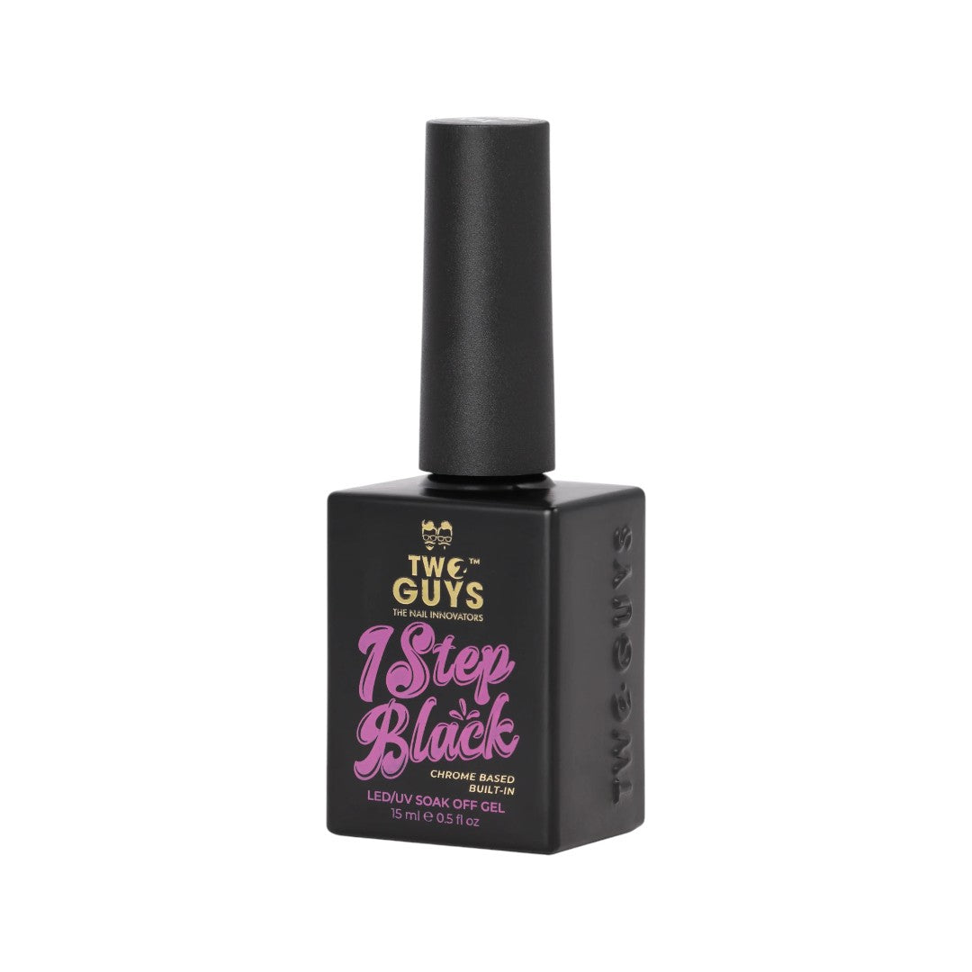 Two Guys Gel Polish 1Step Black 15ml, black nail polish men