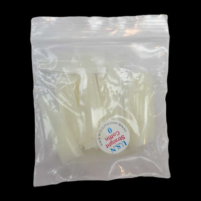 USN Nail Tips Natural Straight Coffin (Bag of 50), acrylic nail tips, nail tip shapes