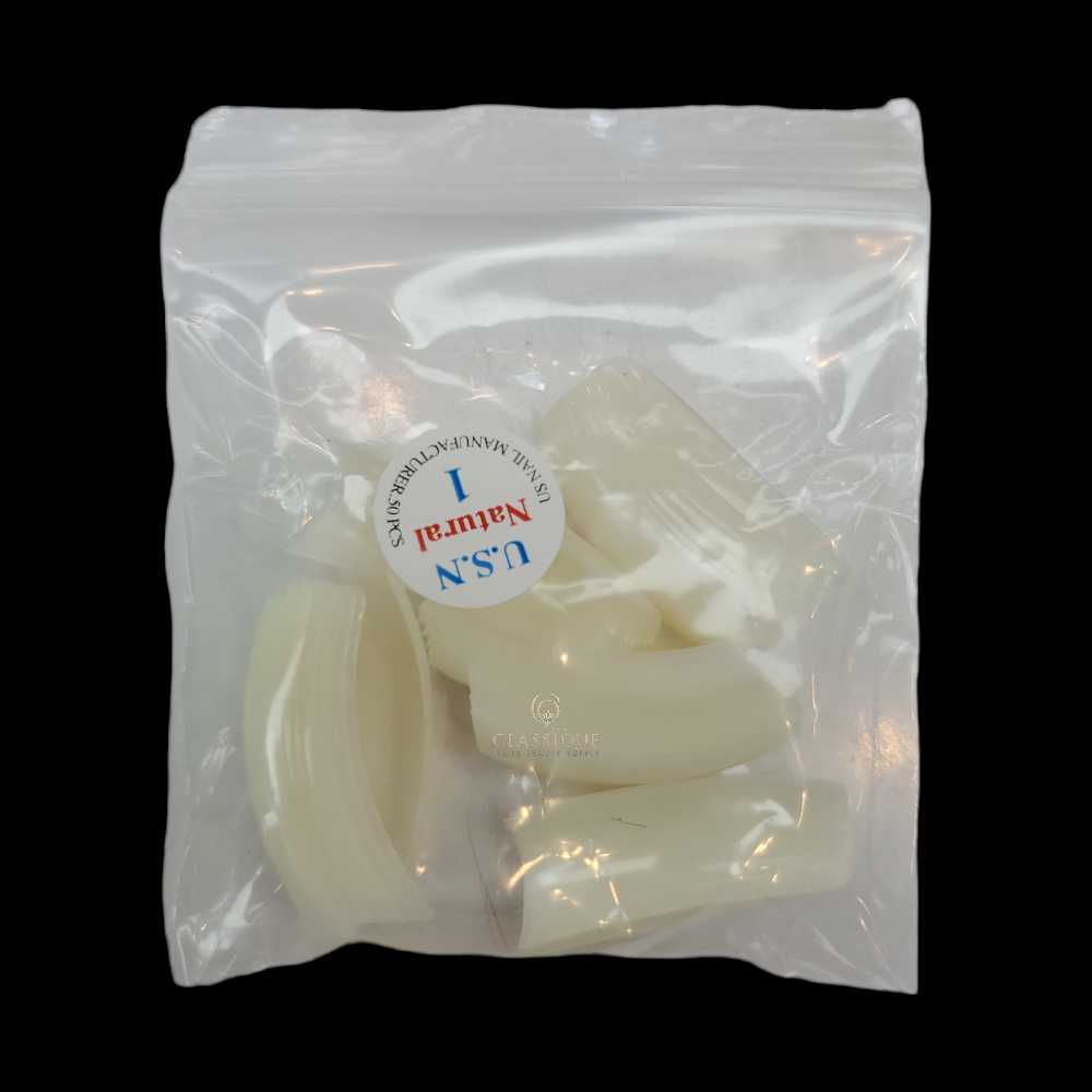 USN Nail Tips Natural (Bag of 50), acrylic nail tips, nail tip shapes