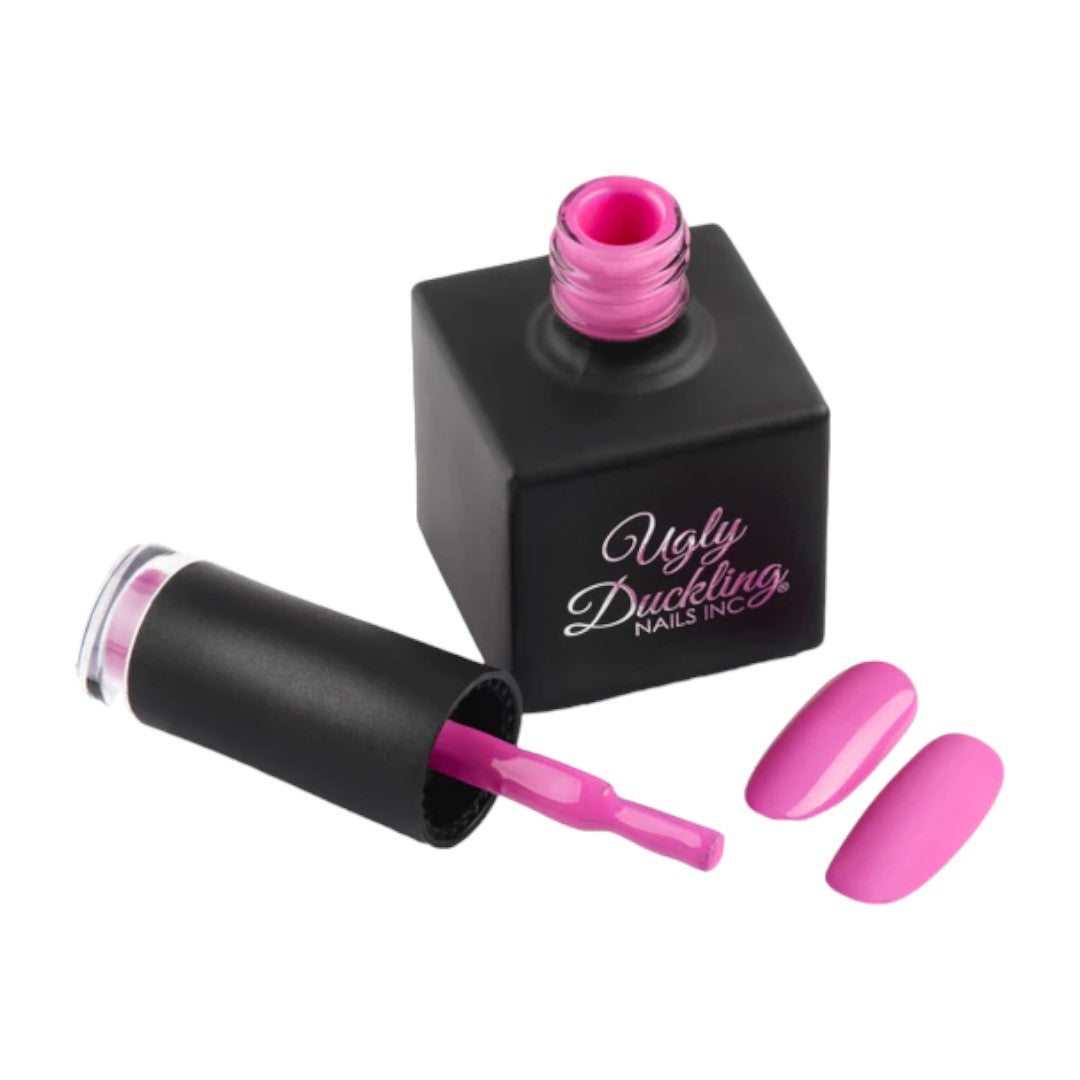 summer hot pink nails, Ugly Duckling Gel Polish, Vegan, cruelty free nail polish 281 Summer Hot Pink, pink duckling