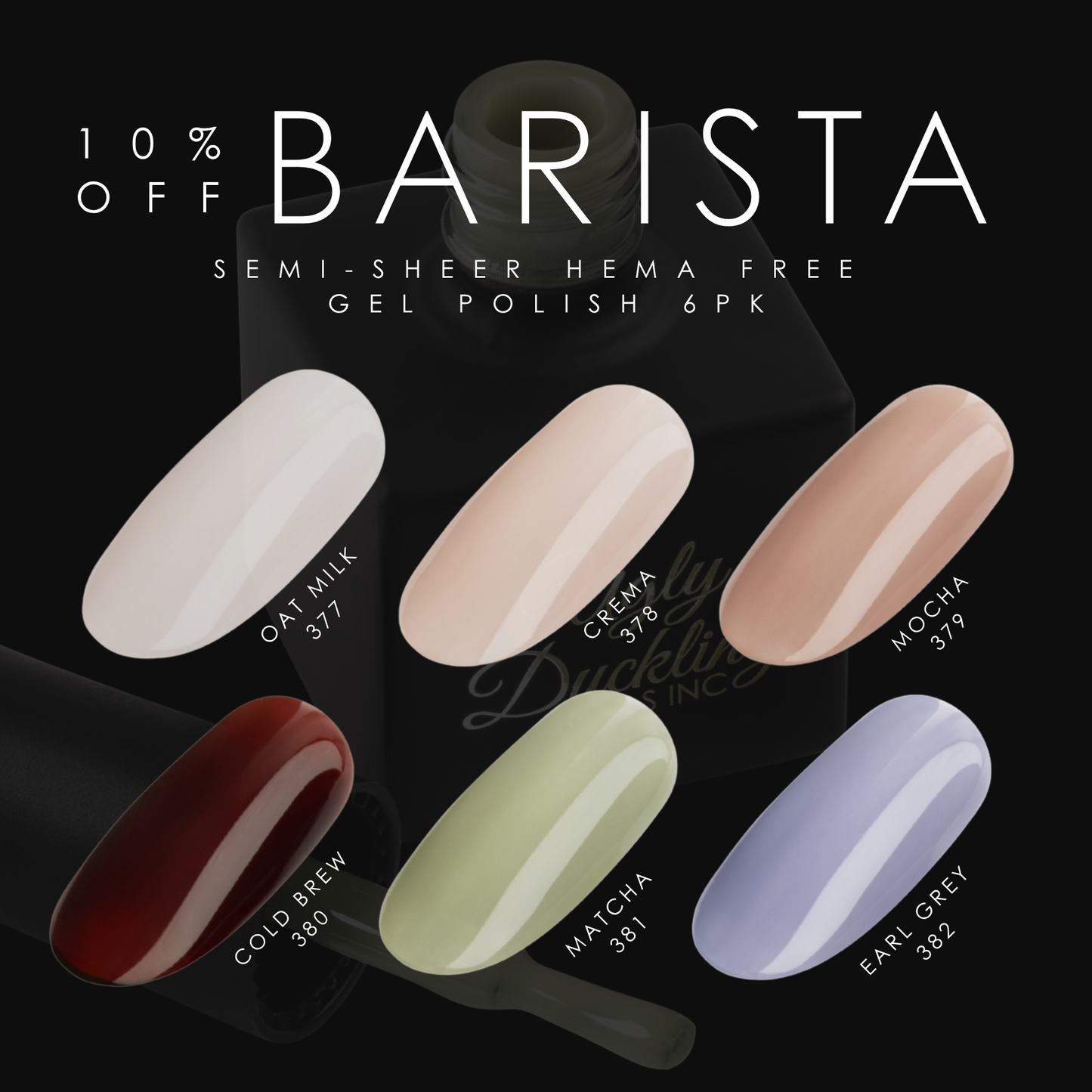 Ugly Duckling Gel Polish (HEMA-Free) - Barista Collection (6pcs)