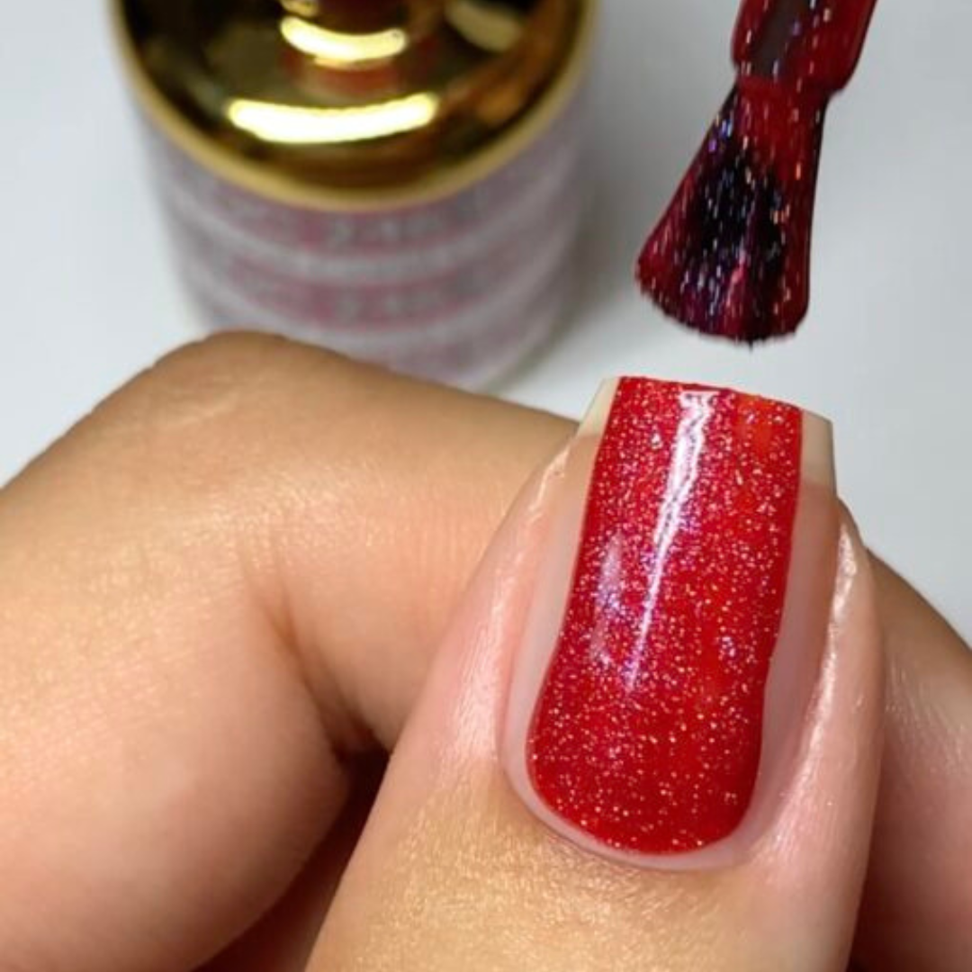 DND DC Mermaid 246 Coral - Sparkling Glitter Gel Polish