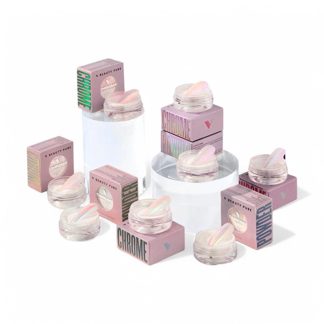 V Beauty Pure Chrome Powder - Iridescent Gems Collection 8pcs