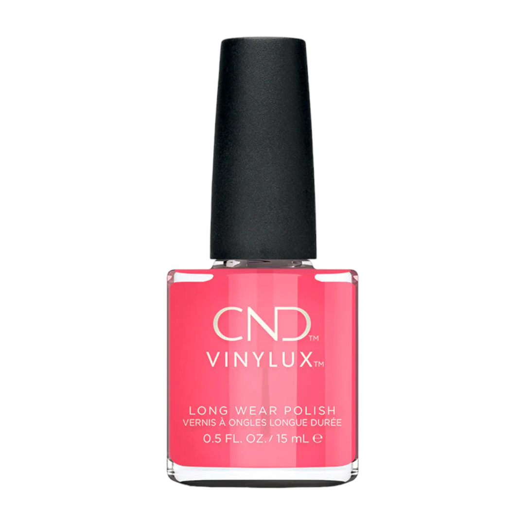 CND Vinylux Nail Polish - 469 Magenta Sky, A bright red-magenta with a translucent tint.