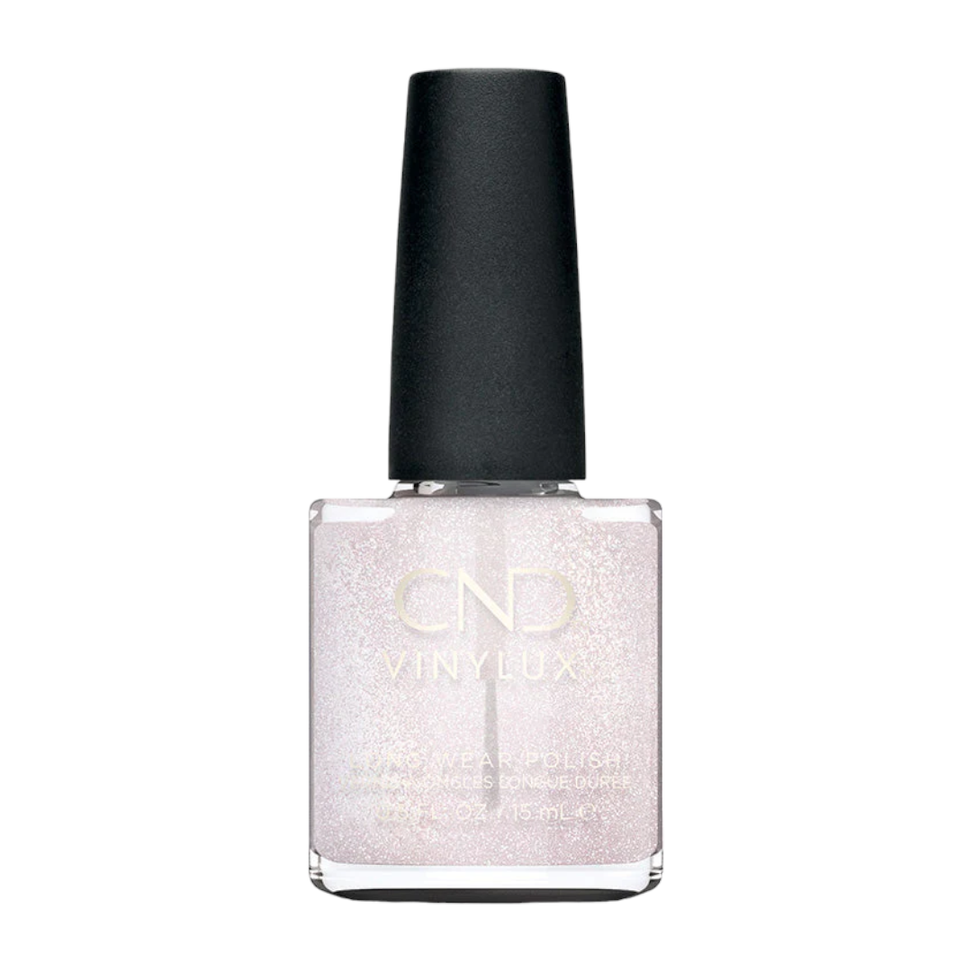 CND Vinylux Nail Polish - 468 Night Brilliance, A rose-champagne shimmer with radiant glitter.