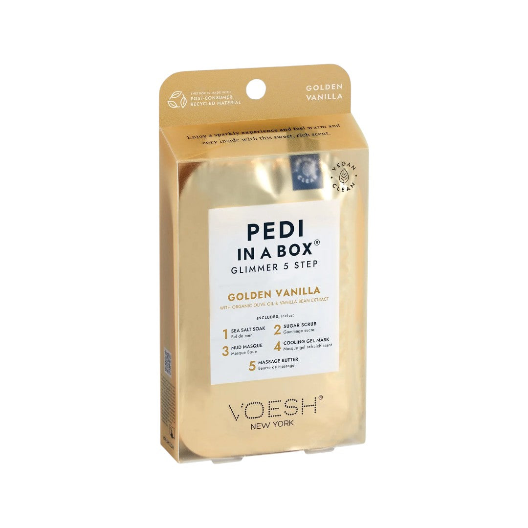 Voesh 5in1 Glimmer Pedi in a Box - Golden Vanilla