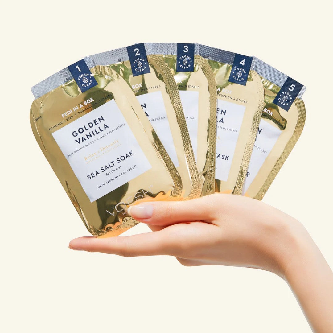 Voesh 5in1 Glimmer Pedi in a Box - Golden Vanilla