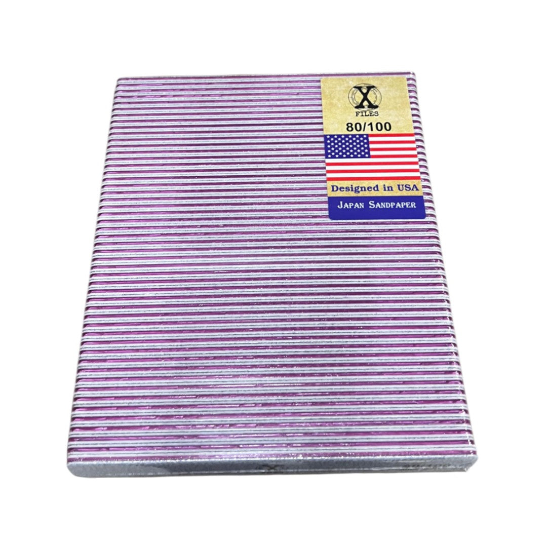 X-Files Jumbo Nail Files - Zebra 80/100 Grit (Pack of 50)

