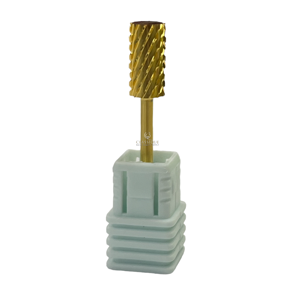 SP Nail Drill Bits - Large Barrel Carbide H3X Triple Extra Coarse Grit 3/32 Gold