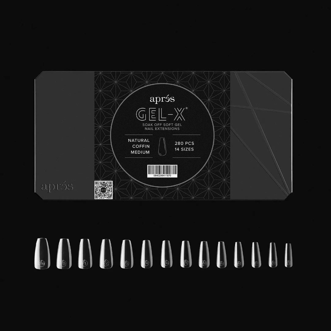 Apres Gel-X Mini Tips Box 2.0 - Natural Coffin Medium (280Pcs)