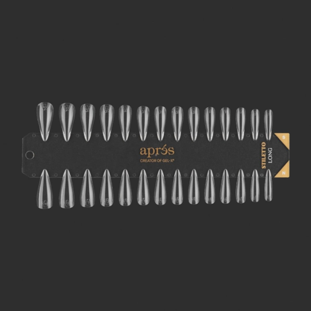 Apres Gel-X Tip Swatch - Natural/Sculpted Stiletto Long