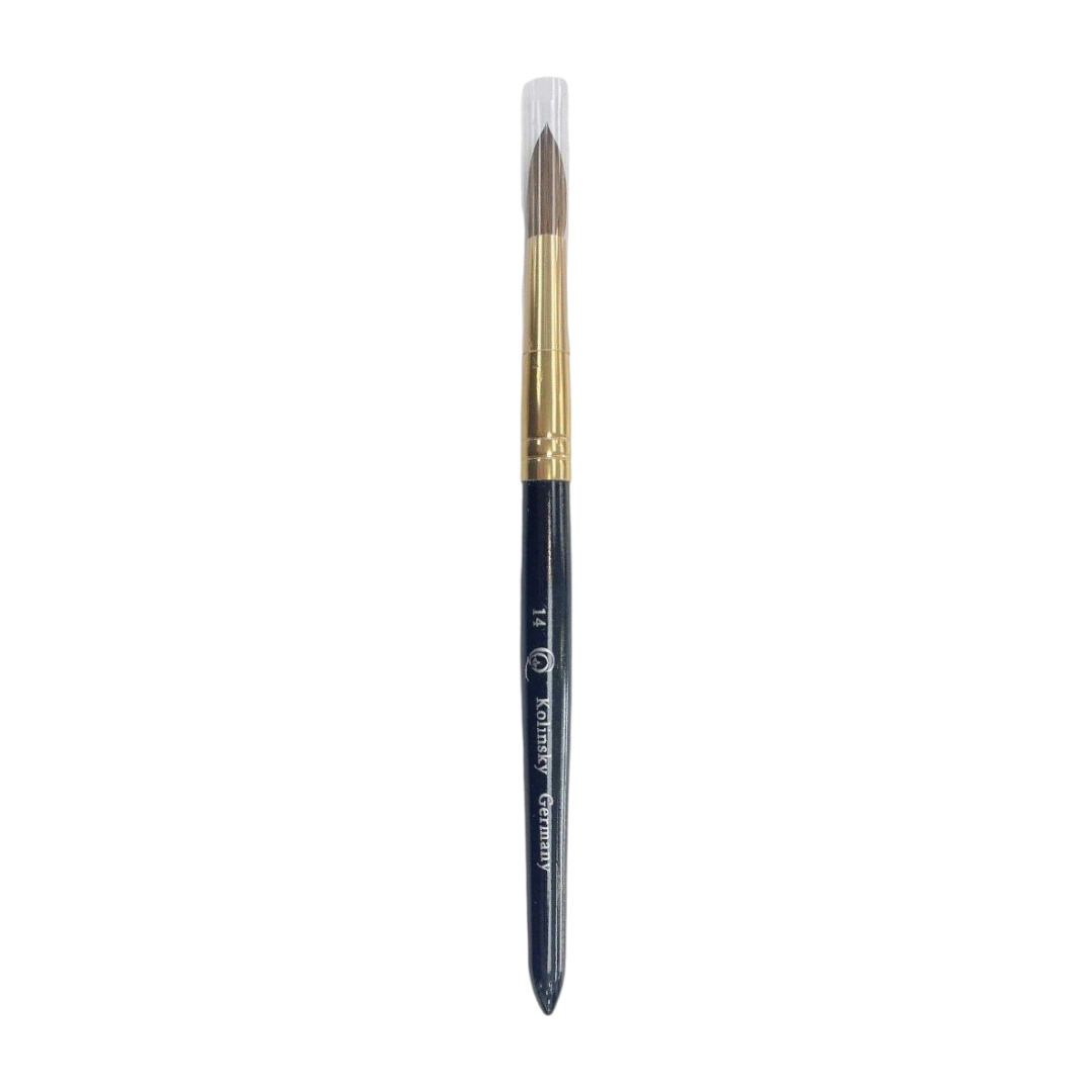Acrylic Nail Brush - Kolinsky Black Wood Handle Size 14